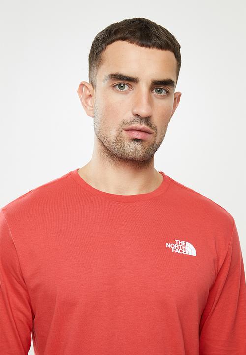 The North Face - Long sleeve red box tee - red