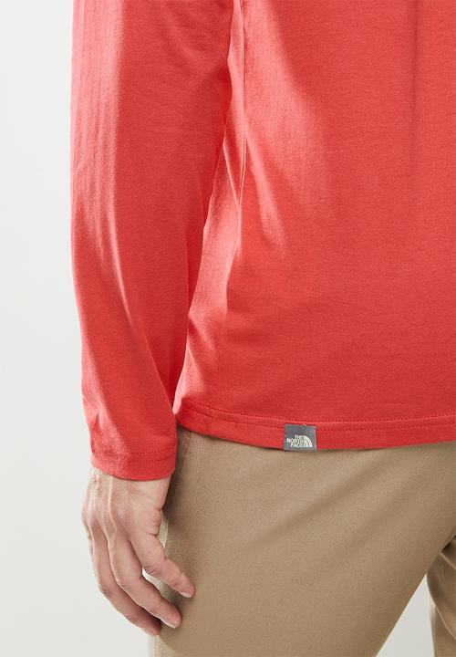 The North Face - Long sleeve red box tee - red