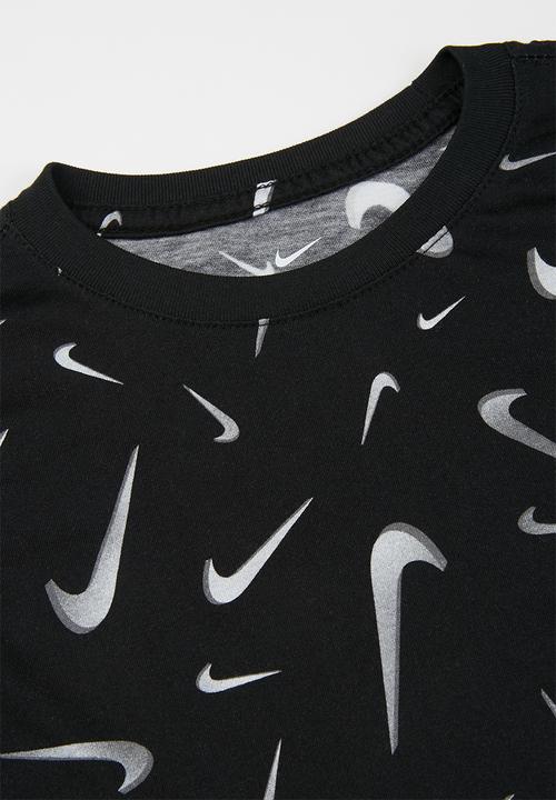 Nike - G nsw tee crop swooshes - black & grey