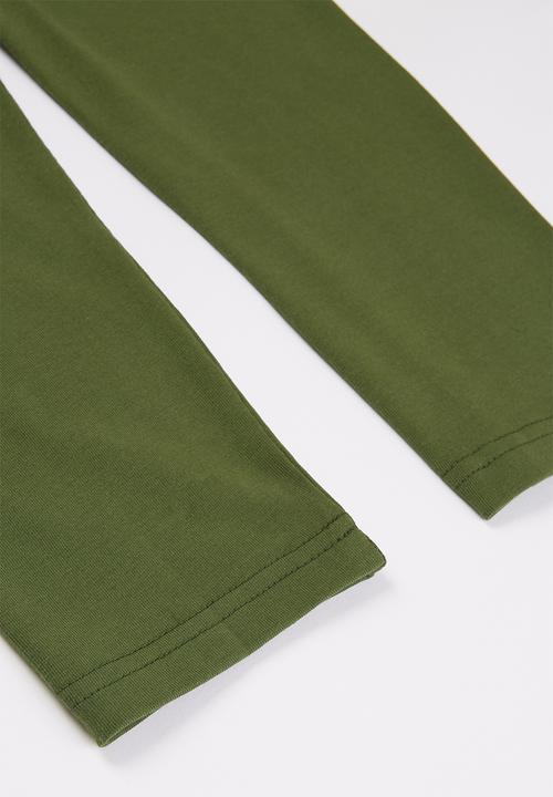 Rebel Republic - Girls 2 pack leggings - pink & green 