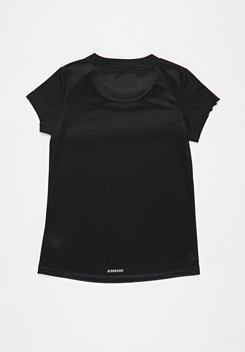 adidas Originals - Girls 3 stripe tee - black & white