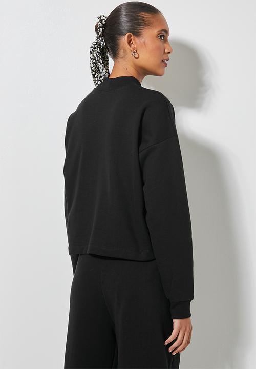 Superbalist - Crop funnel neck sweat - black