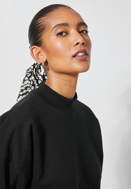 Superbalist - Crop funnel neck sweat - black