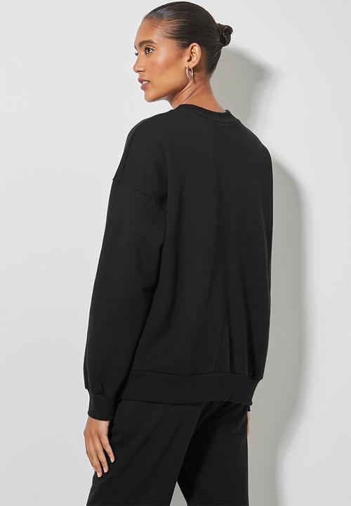 Superbalist - Graphic crew neck sweat - black