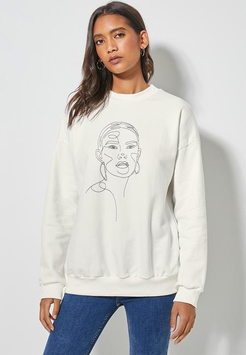Superbalist - Graphic crew neck - cream