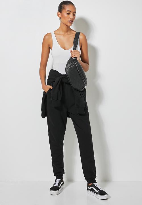 Superbalist - Rib cuff track pants - black