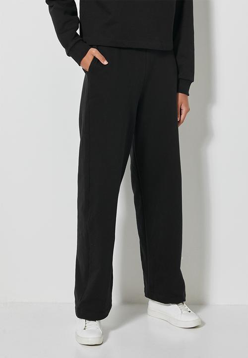 Superbalist - Wide leg track pants - black