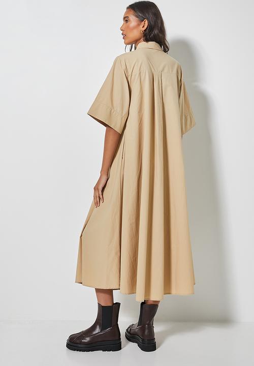 Superbalist - Traepze shirt dress - beige 