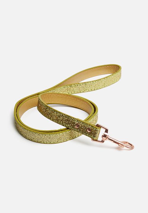 Pet Collection - Pu dog leash - gold glitter
