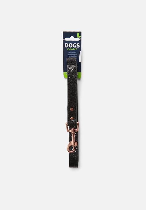 Pet Collection - Pu dog leash - black glitter