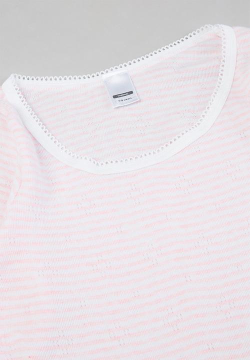 Pop Candy - Girls 2 pack stripe spencer - grey & pink