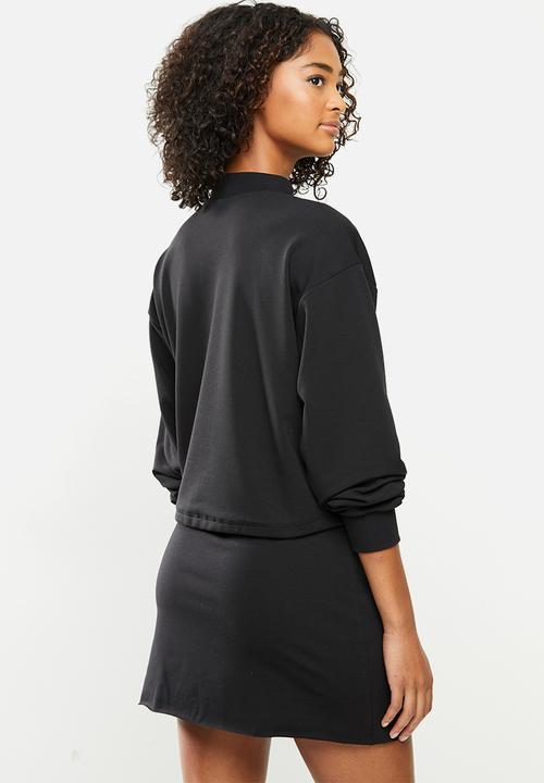 Blake - Cropped drawstring sweater - black