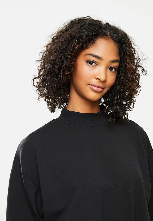 Blake - Cropped drawstring sweater - black