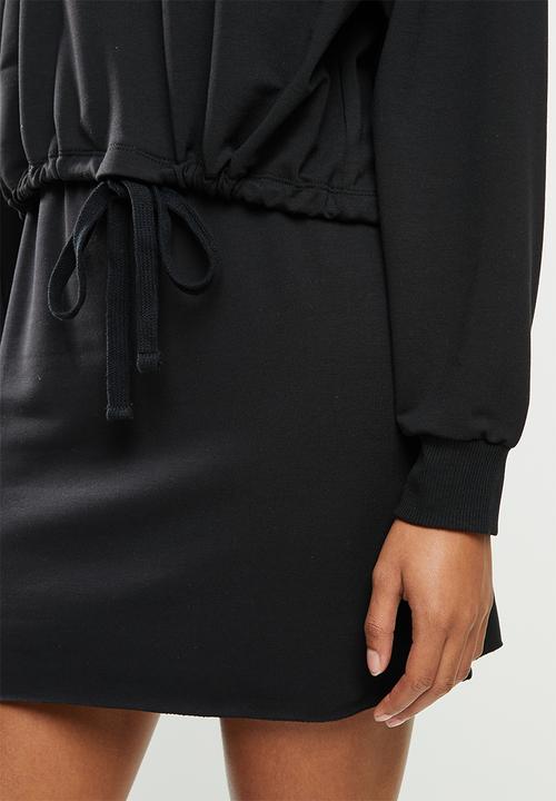 Blake - Cropped drawstring sweater - black