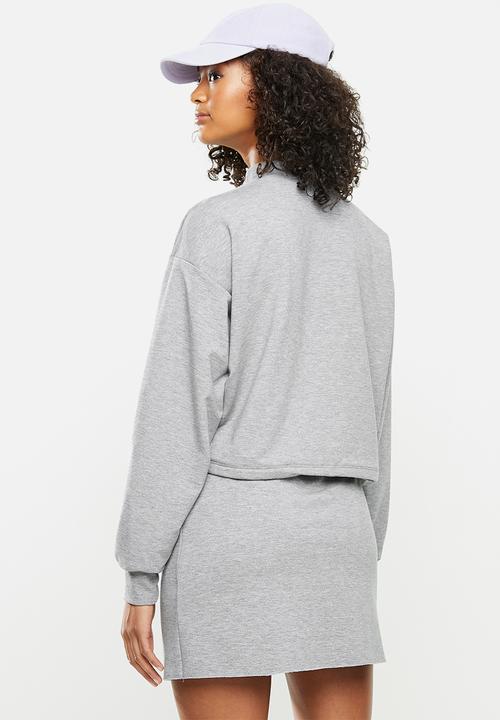 Blake - Cropped drawstring sweater - grey 