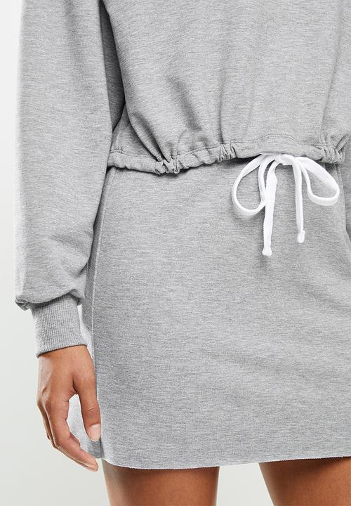Blake - Cropped drawstring sweater - grey 