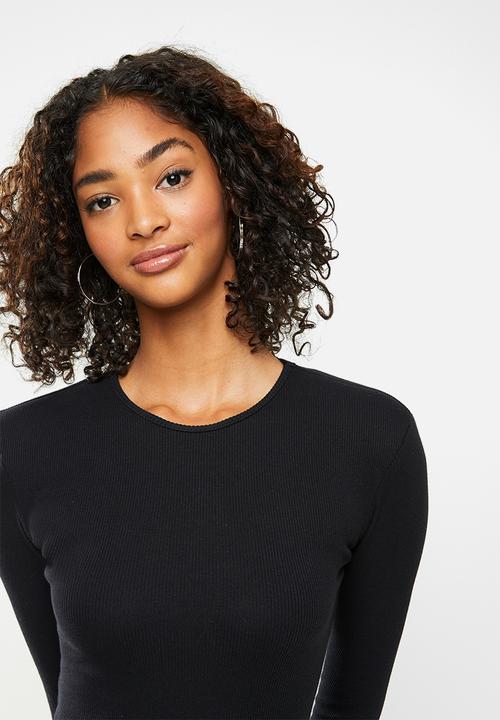 Blake - Shoulder pad Bodycon mini dress  - black