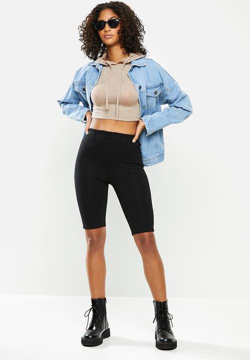 Blake - Soft touch hoodie cropped - oatmeal 