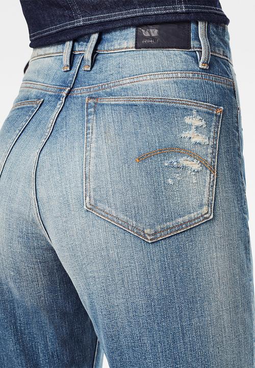 G-STAR - Janeh ultra high mom ankle woman - blue 