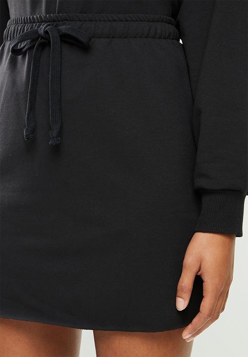 Blake - Fleece mini skirt - black