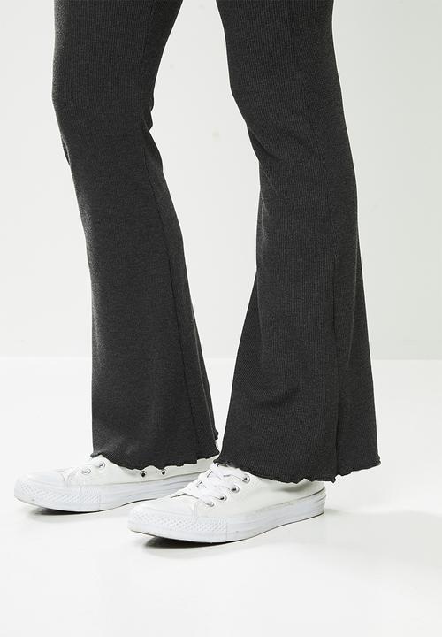 Blake - Rib flare leg trouser - charcoal
