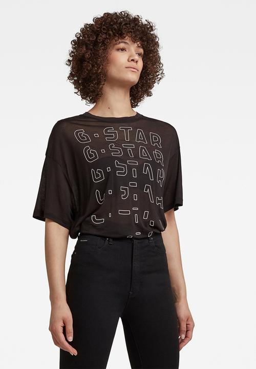 G-STAR - Sheer faded graphic tee - black