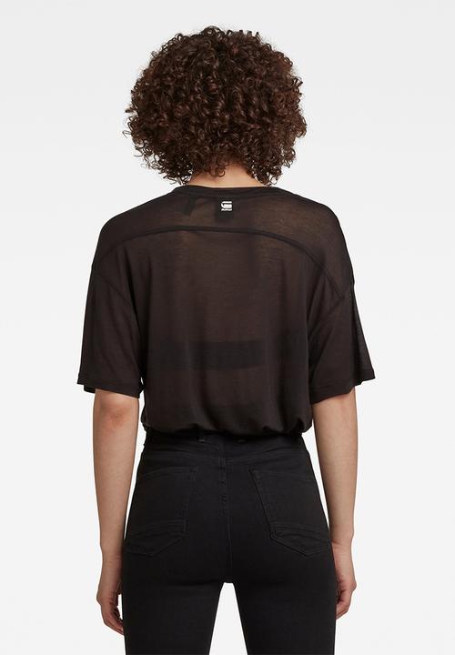 G-STAR - Sheer faded graphic tee - black