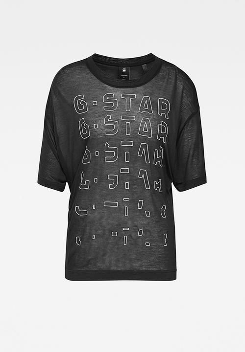 G-STAR - Sheer faded graphic tee - black