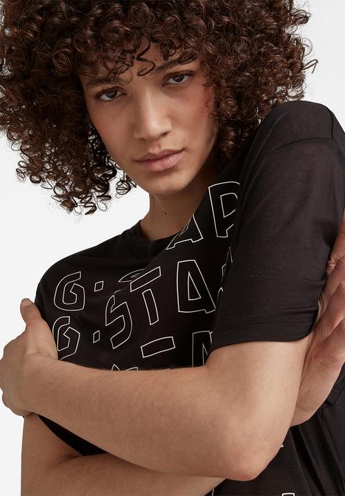G-STAR - Sheer faded graphic tee - black
