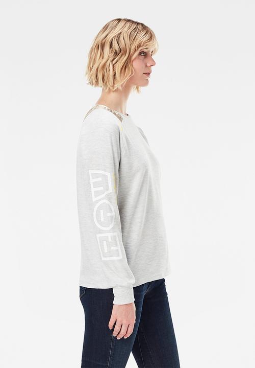G-STAR - Sleeve print sweater - off white 