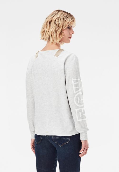 G-STAR - Sleeve print sweater - off white 
