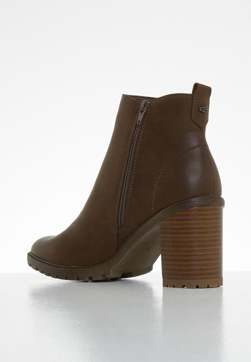 Miss Black - Omega ankle boot - chocolate