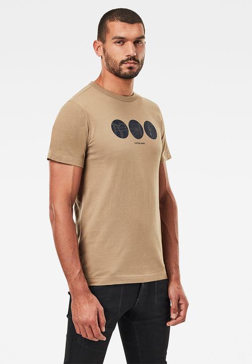 G-STAR - Circle object back graphic short sleeve tee - beige