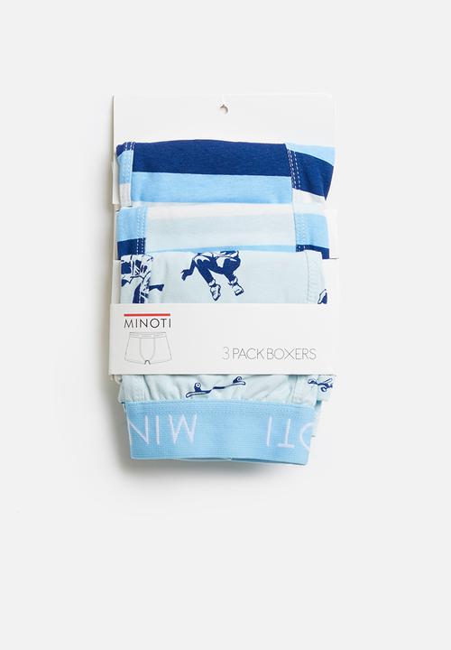 MINOTI - Boys 3 pack skater boxers - blue 