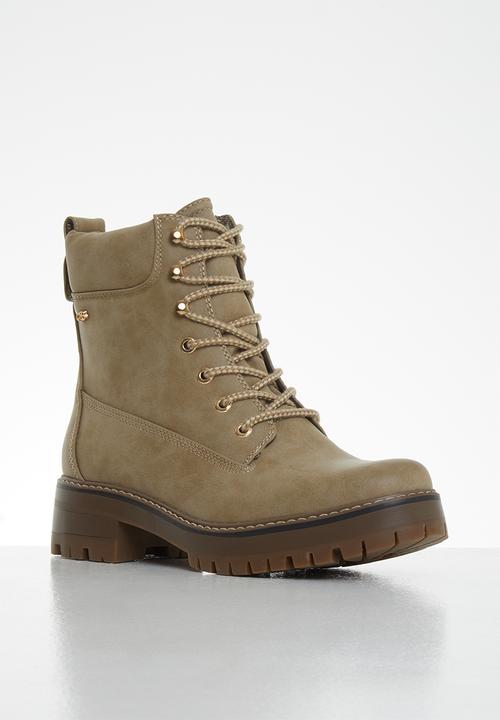 Miss Black - Fox 2 combat boot - nude