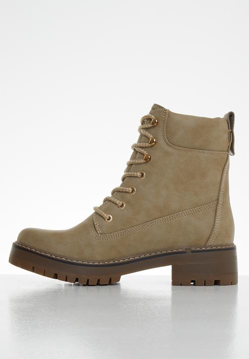 Miss Black - Fox 2 combat boot - nude