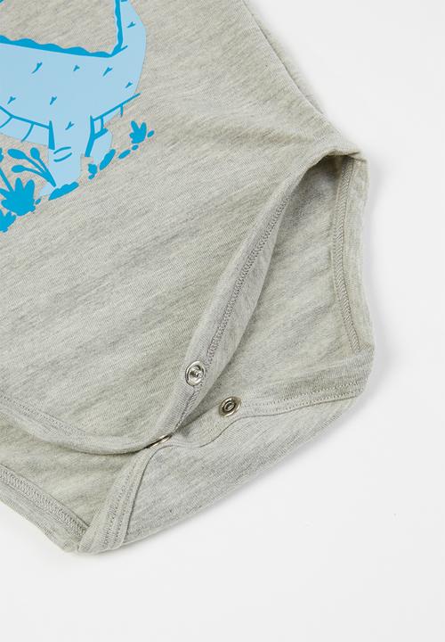 Superbalist Kids - Baby boys bodysuit, leggings & bib set - grey & blue 