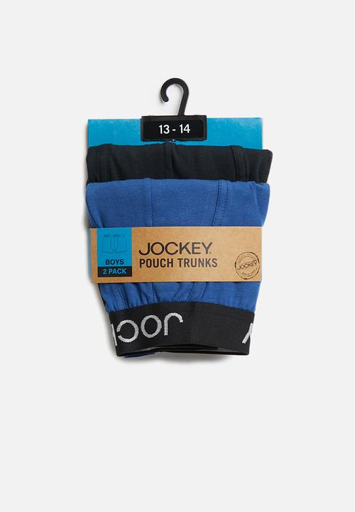 Jockey - Boys 2 pack pouch trunks - blue & black 