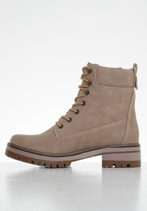 Miss Black - Fox 2 combat boot - pink