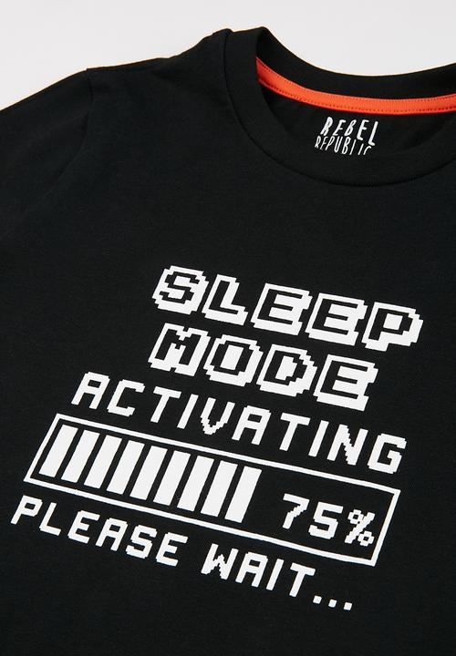 Rebel Republic - Boys tee & shorts pj set - grey & black 