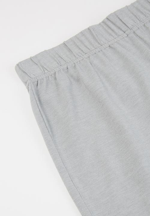 Rebel Republic - Boys tee & shorts pj set - grey & black 