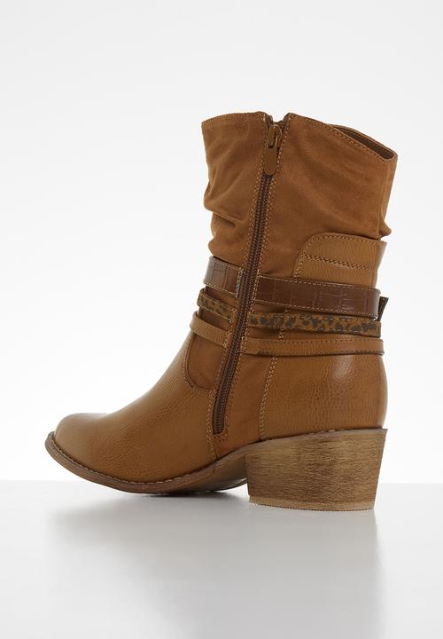 Plum - Genesis western boot - tan