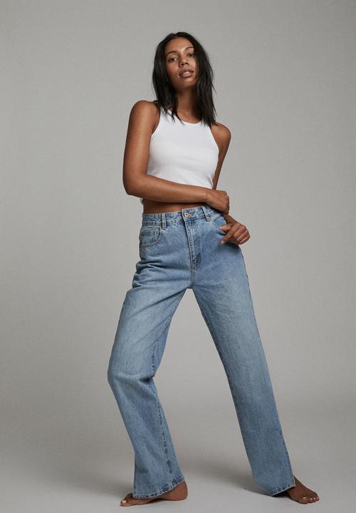 Cotton On - Straight split jeans - blue