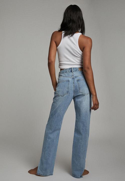 Cotton On - Straight split jeans - blue