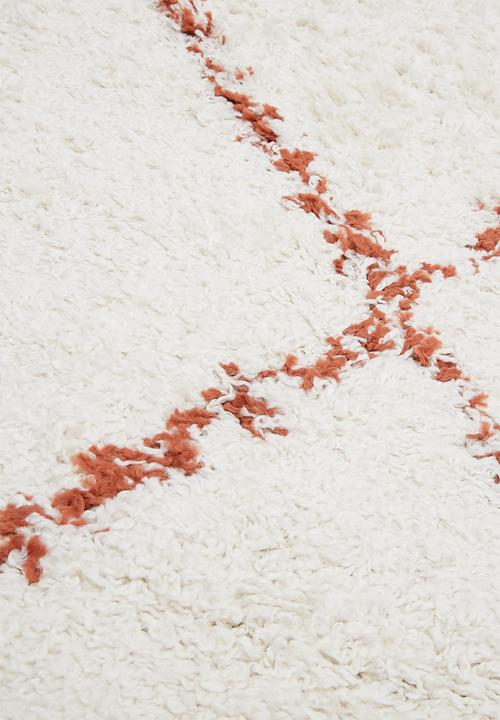 Fotakis - Gipsy shaggy rug - diamond white/rust