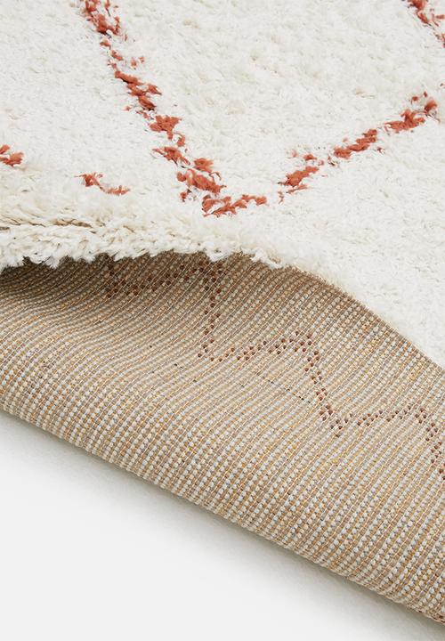 Fotakis - Gipsy shaggy rug - diamond white/rust
