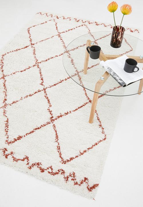 Fotakis - Gipsy shaggy rug - diamond white/rust