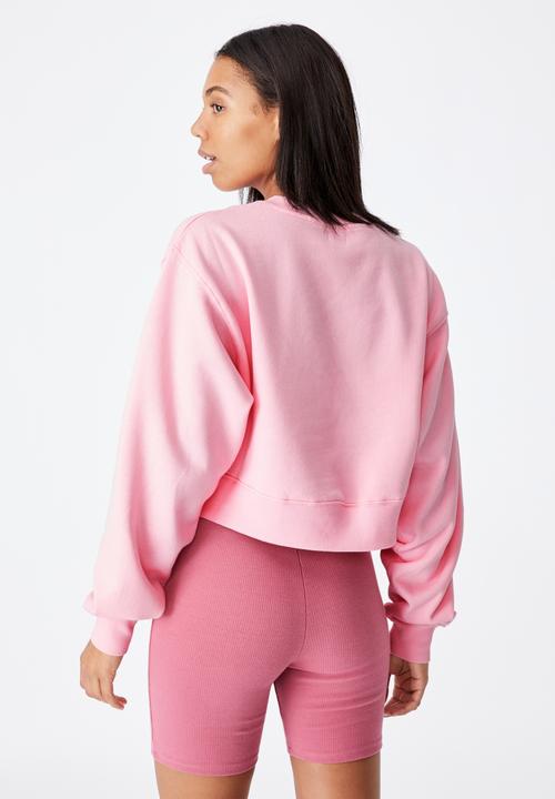 Cotton On - Classic cropped crew - pink