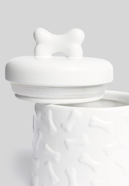 Pet Collection - Dog dolomite storage jar - white