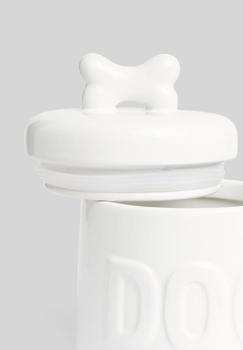Pet Collection - Dog design storage jar- white